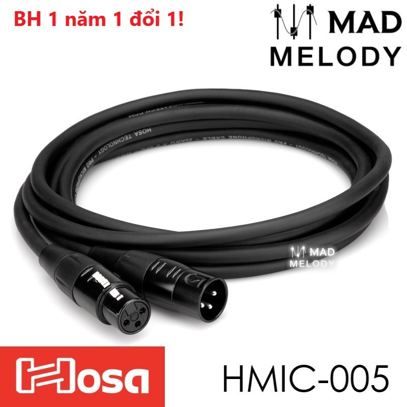 Hosa Pro Microphone Cable HMIC-005 (1.5m)(REAN XLR3F-XLR3M) [Dây cáp micro chất lượng cao 2 đầu canon, NEW & chính hãng]