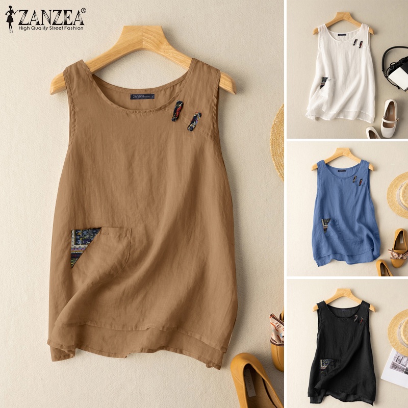 Zanzea Áo Hai Dây Mỏng Dáng Rộng Thời Trang Mùa Hè Cho Nữ