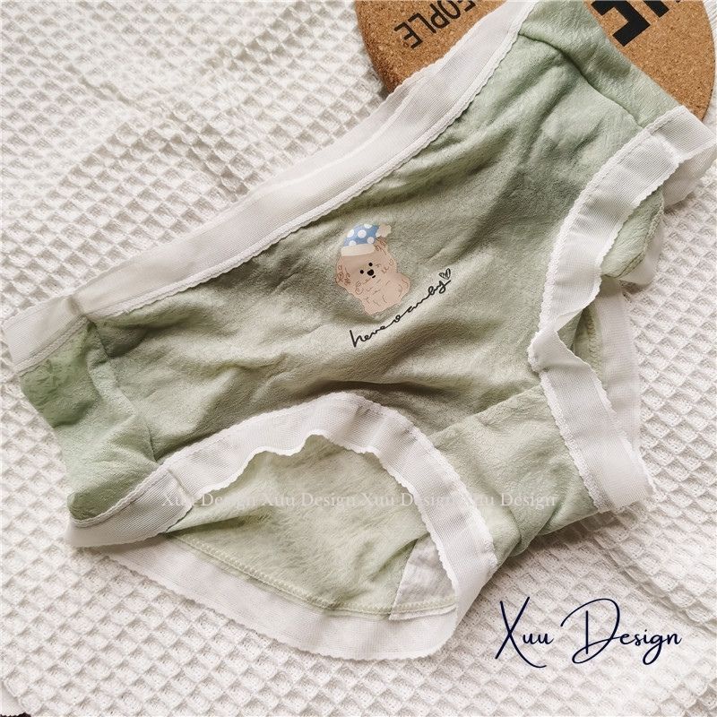 Quần lót ren nữ sexy Wexuu quần lót nữ ren gợi cảm thông thoáng, họa tiết gấu dễ thương - QC113