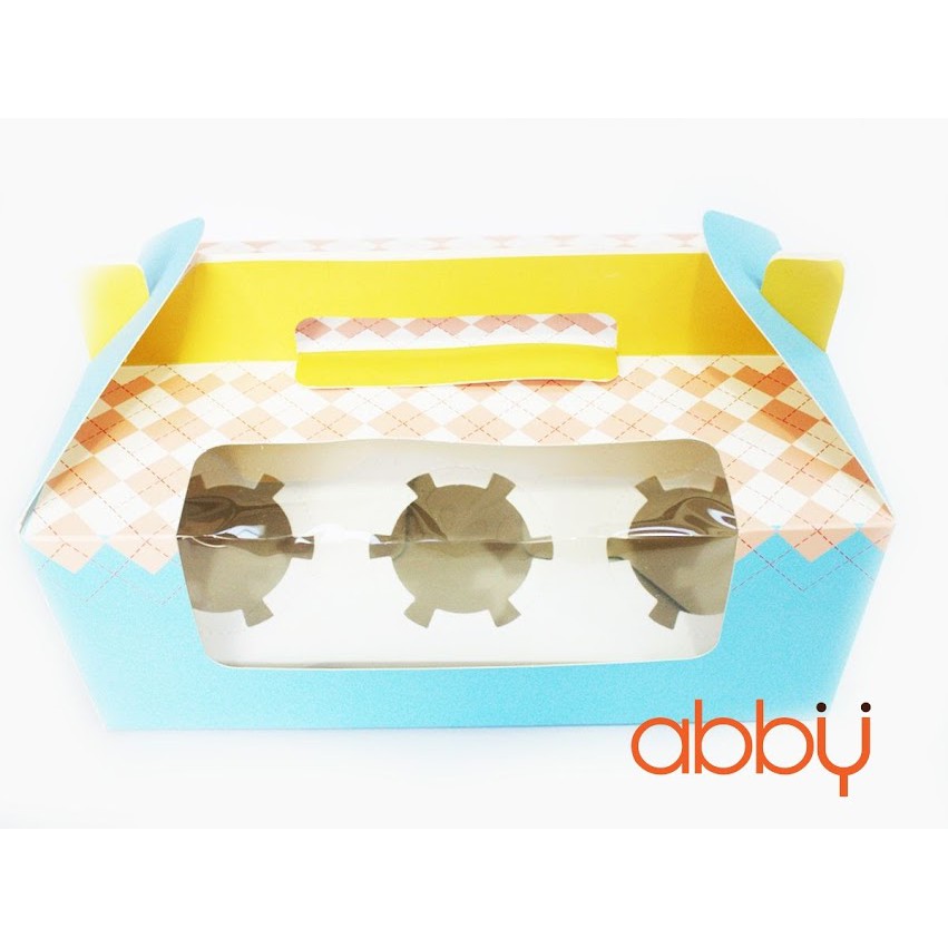 Hộp cupcake pastel kèm khay (6 ô)