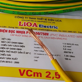 DÂY ĐƠN MỀM1X2,5 - LiOA.