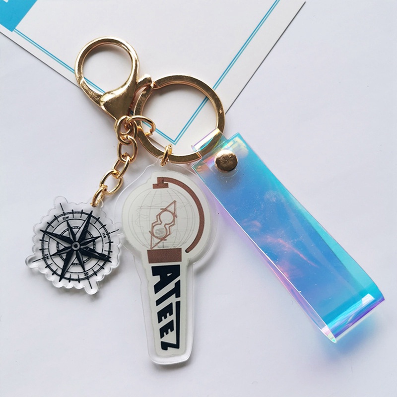 Móc Khóa Đèn Laser In Logo Nhóm Nhạc Kpop ATEEZ