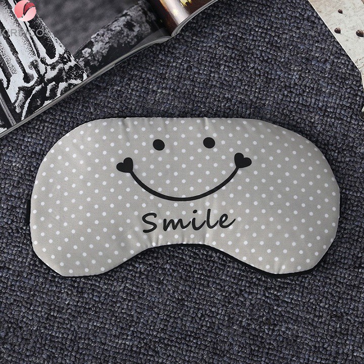 FREESHIP TOÀN QUỐC 50K - Bịt Mắt Ngủ Miếng Che Mắt Ngủ In Chữ Smile Có Túi Gel