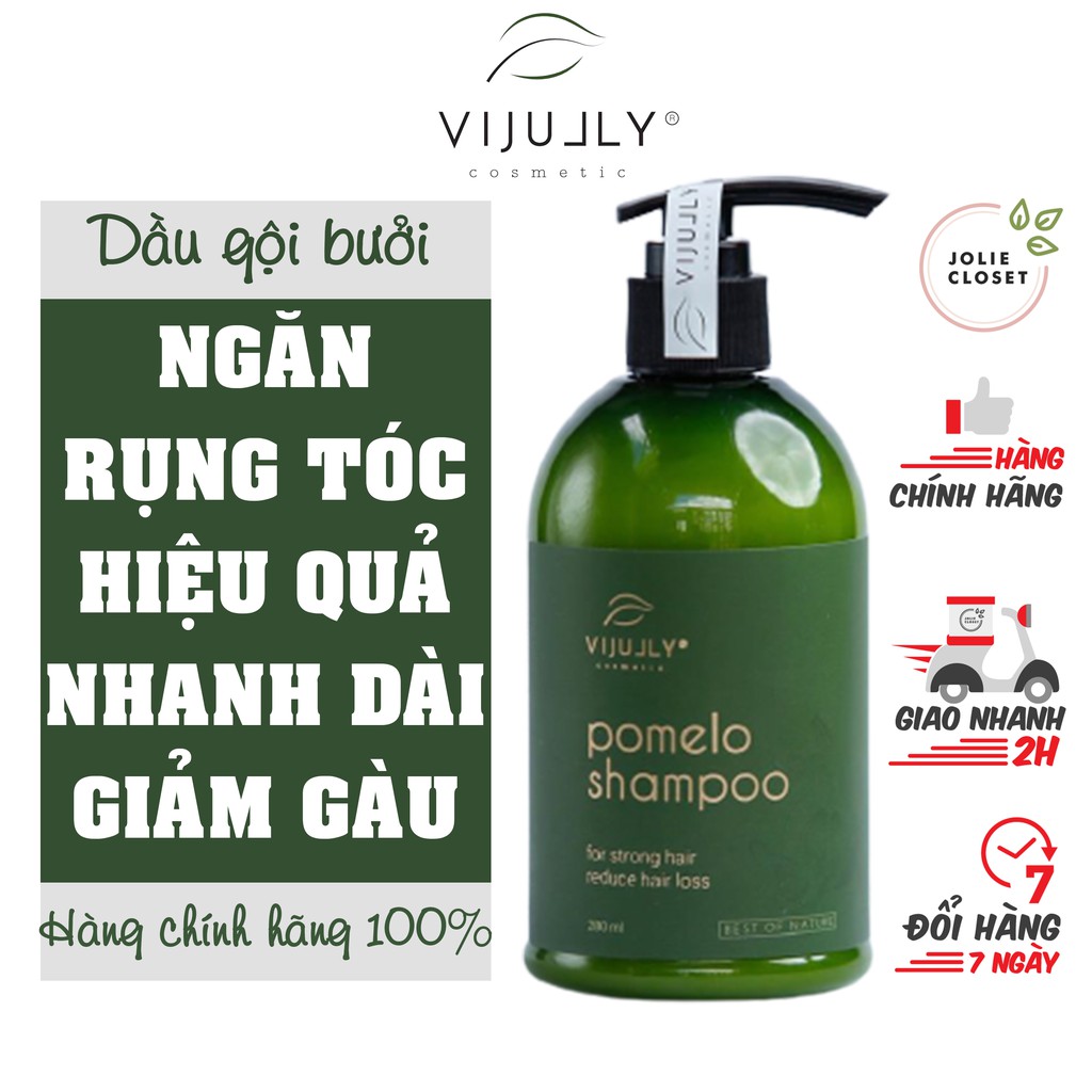 Dầu Gội Bưởi Vi Jully cải thiện Mọc Tóc giúp Tóc Dài nhanh giảm Rụng Tóc 100% Tự Nhiên