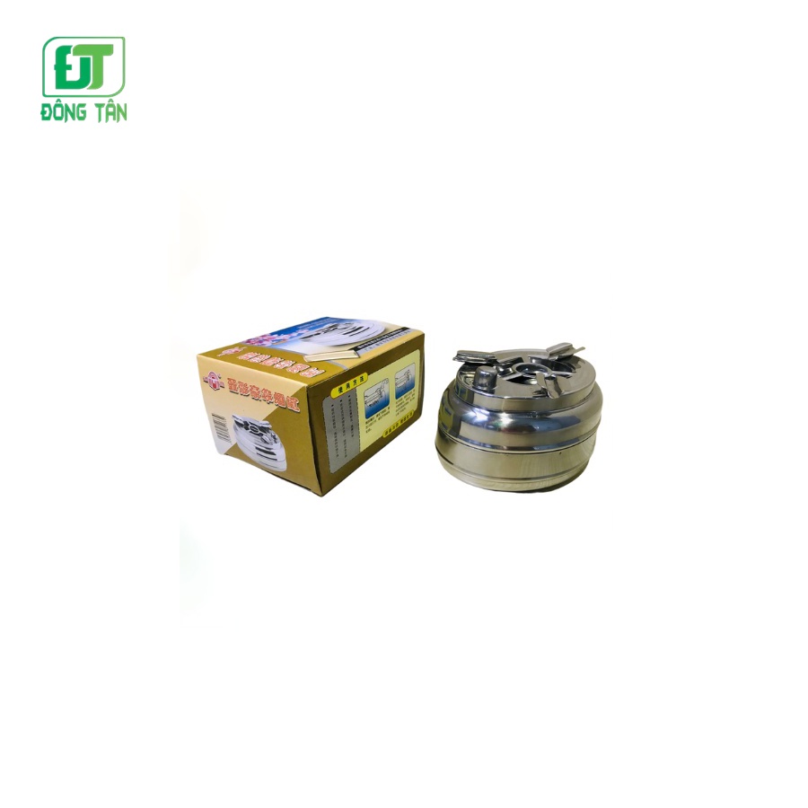 Gạt Tàn Thuốc Inox ĐÔNG TÂN Cao Cấp Có Nút Đóng Mở Cứng Cáp Chịu Va Đập