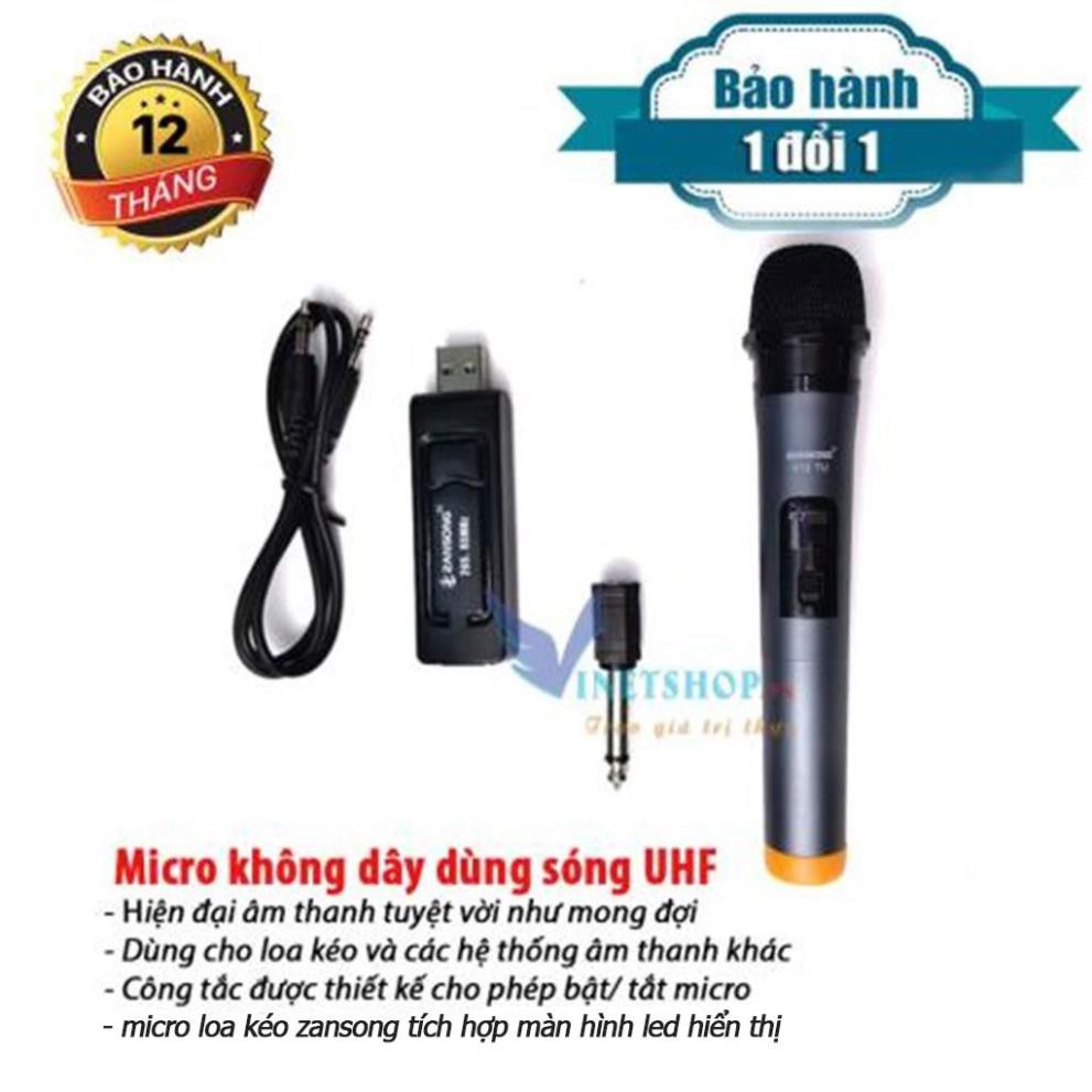 Micro Karaoke không dây cho loa kéo Daile / Aige / Zansong V12 màn hình LCD (đen) - Hỗ trợ jack cắm 3.5mm và 6.5 -dc3452