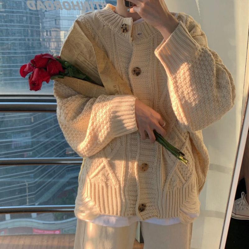 Áo khoác len dáng rộng thiết kế mới thời trang mùa xuân theo phong cách hàn quốc cho nữ