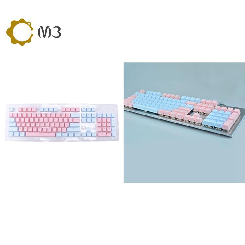 Keyboard Key Cap Single Pbt Transparent 104 Key ,Pink,for Ikbc Amilo