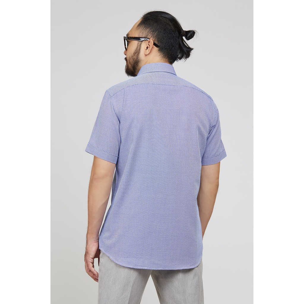 Áo sơ mi xanh họa tiết Regular fit