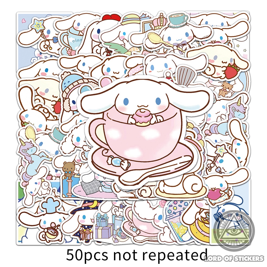 Set 50 Nhãn Dán Cinnamoroll Sticker Nhân Vật Hoạt Hình Cute Chống Thấm Nước Trang Trí Mũ Nón Bảo Hiểm, Laptop, Vali, Sổ