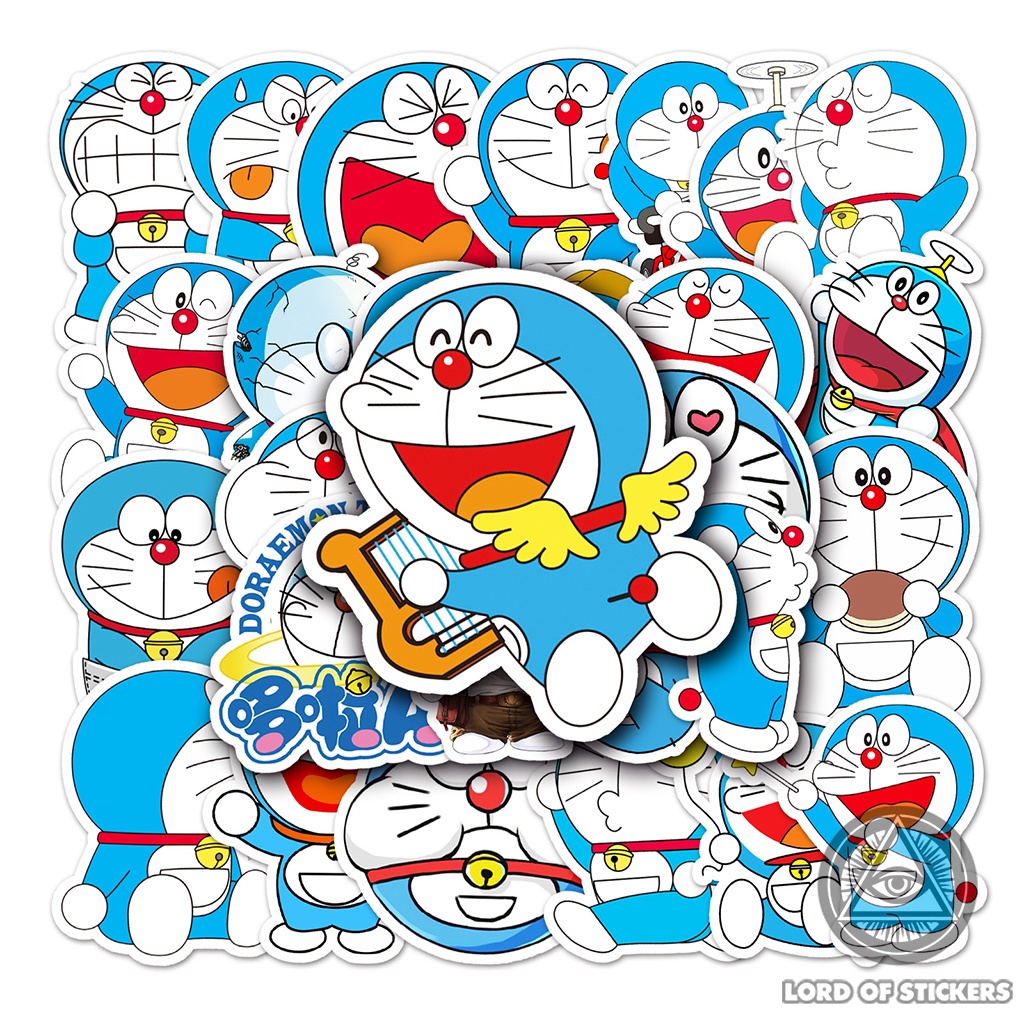Set 52 Nhãn Dán Hoạt Hình Doraemon Sticker Mèo Máy Doremon Cute Chống Thấm Nước Trang Trí Mũ Bảo Hiểm, Ván Trượt, Vali