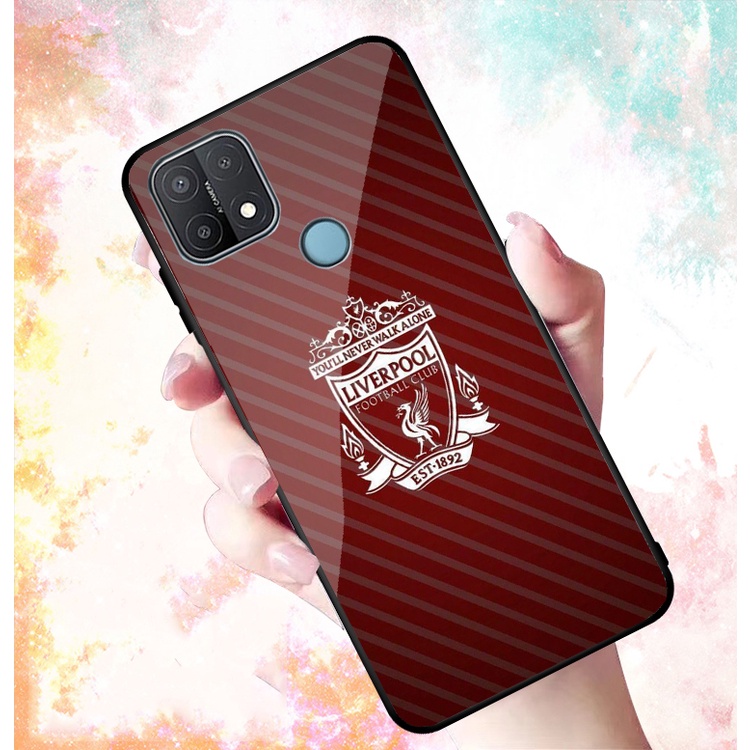 Ốp Lưng OPPO A15/A15s mặt kính cường lực cao cấp In hình Câu Lạc Bộ Bóng Đá