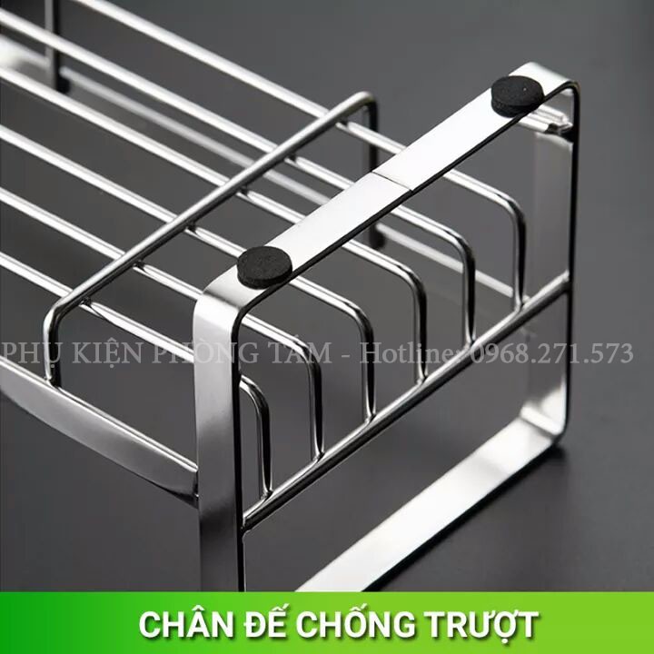 [LOẠI ĐẸP] Kệ Inox SUS 304 Để Đồ Rửa Chén Bát Chống Hoen Rỉ - Để Lên Bồn Rửa hoặc Dán Tường