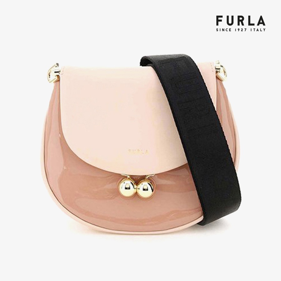 Túi Nữ FURLA Portagioia Mini Crossbody Vitello Sorrento Nuvolato Vernice Nastro Logato
