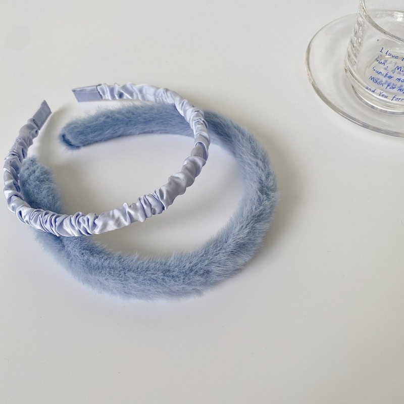 Klein Cài tóc bản rộng màu xanh dương phong cách Hàn Quốc ngọt ngào