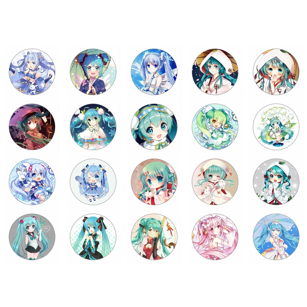 (m01) Huy hiệu cài áo IN HÌNH Miku Hatsune anime chibi dễ thương tiện lợi