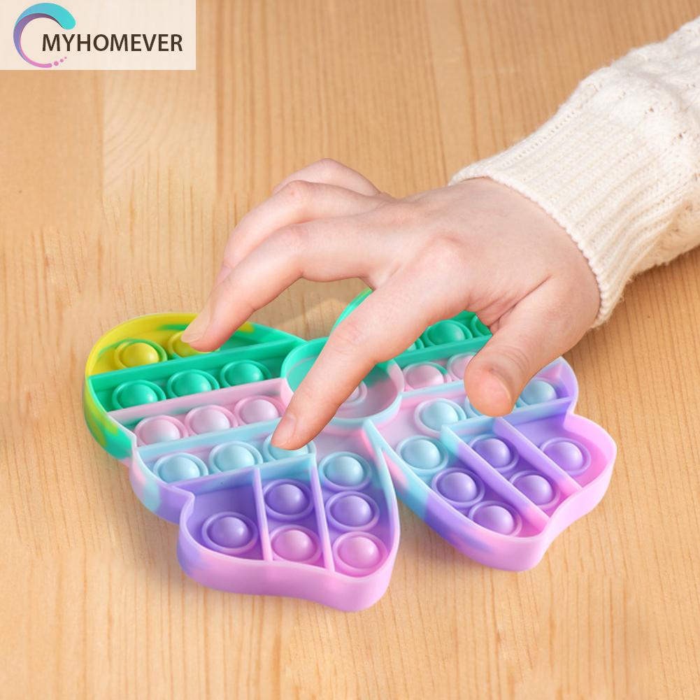 Đồ Chơi Bóp Tay Bằng Silicone Màu Cầu Vồng Cảm Biến Bong Bóng Giảm Căng Thẳng