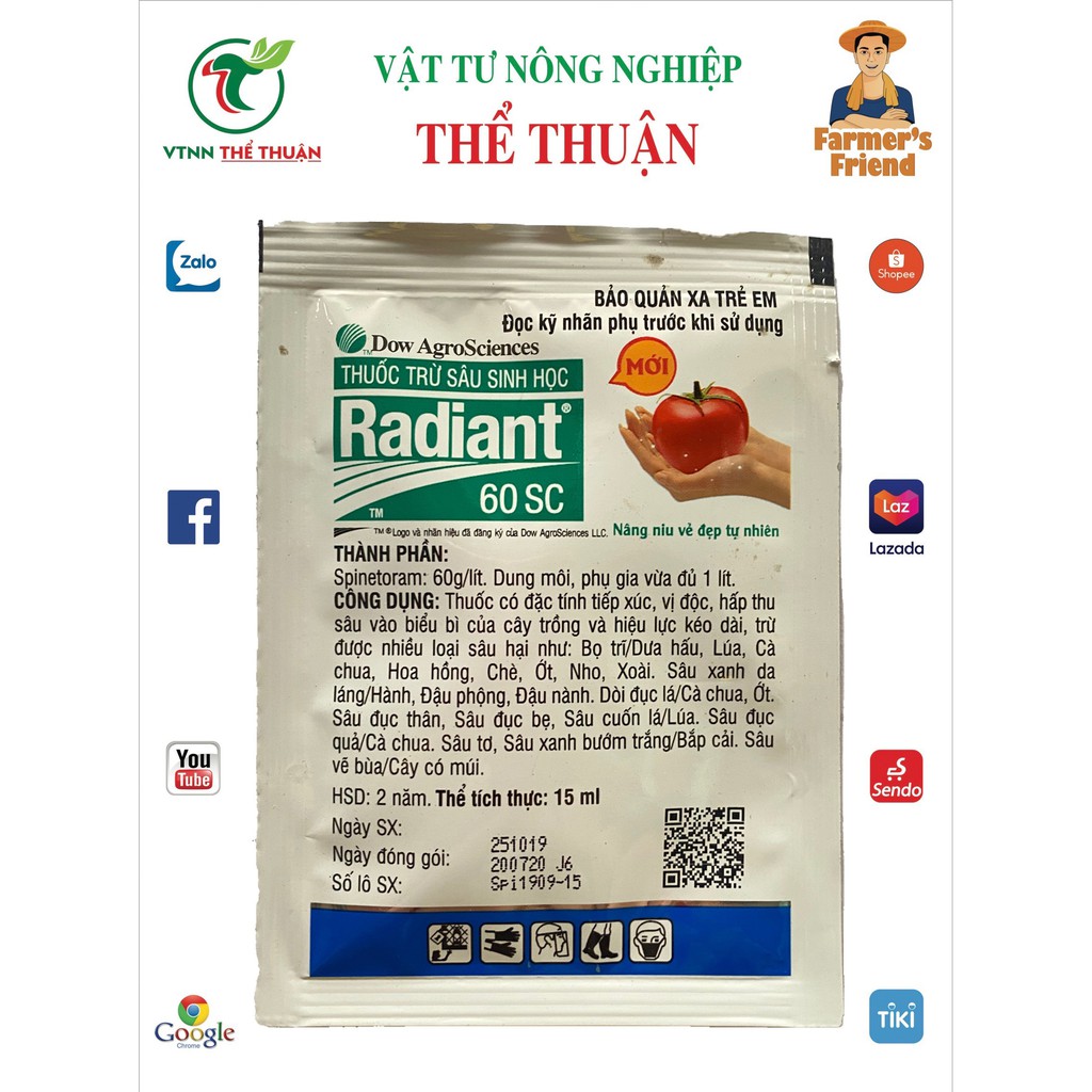 Radiant 60SC 15ml - Sản phẩm bảo vệ hoa hồng và các loại cây cảnh