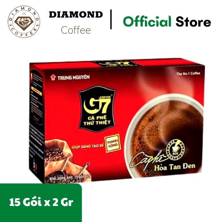 Cà phê G7 hòa tan đen Trung Nguyên - Hộp 15 gói x 2g