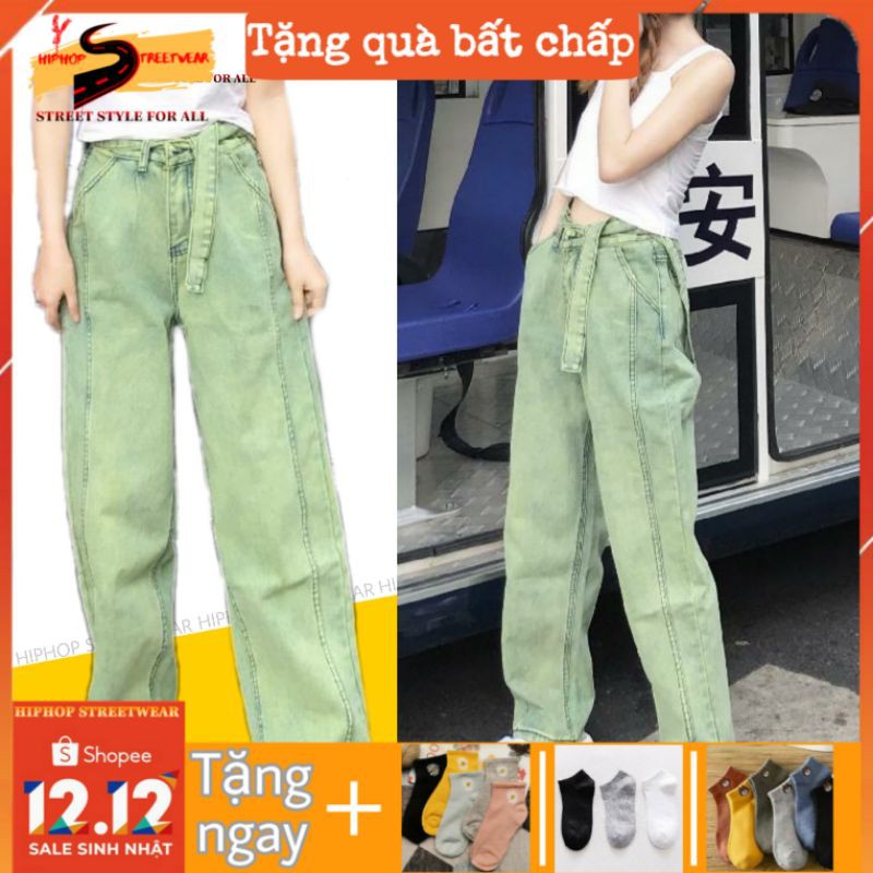 Quần Jeans Ống Suông Nam Nữ Dáng Thụng Phong Cách HIPHOP STREETWEAR Retro Style Phù Hợp Đi Chơi Dạo Phố