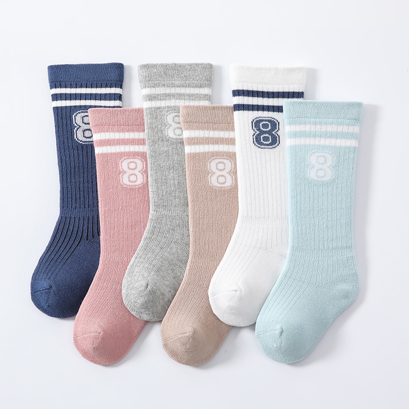 Vớ Cotton Mềm Giữ Ấm Mùa Thu Đông Họa Tiết Sọc Ngang Dành Cho Các Bé