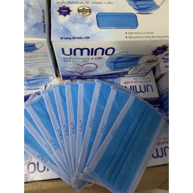 Khẩu trang kháng khuẩn 4 lớp màu xám, trắng, xanh, đen UMINO, AMI | BigBuy360 - bigbuy360.vn