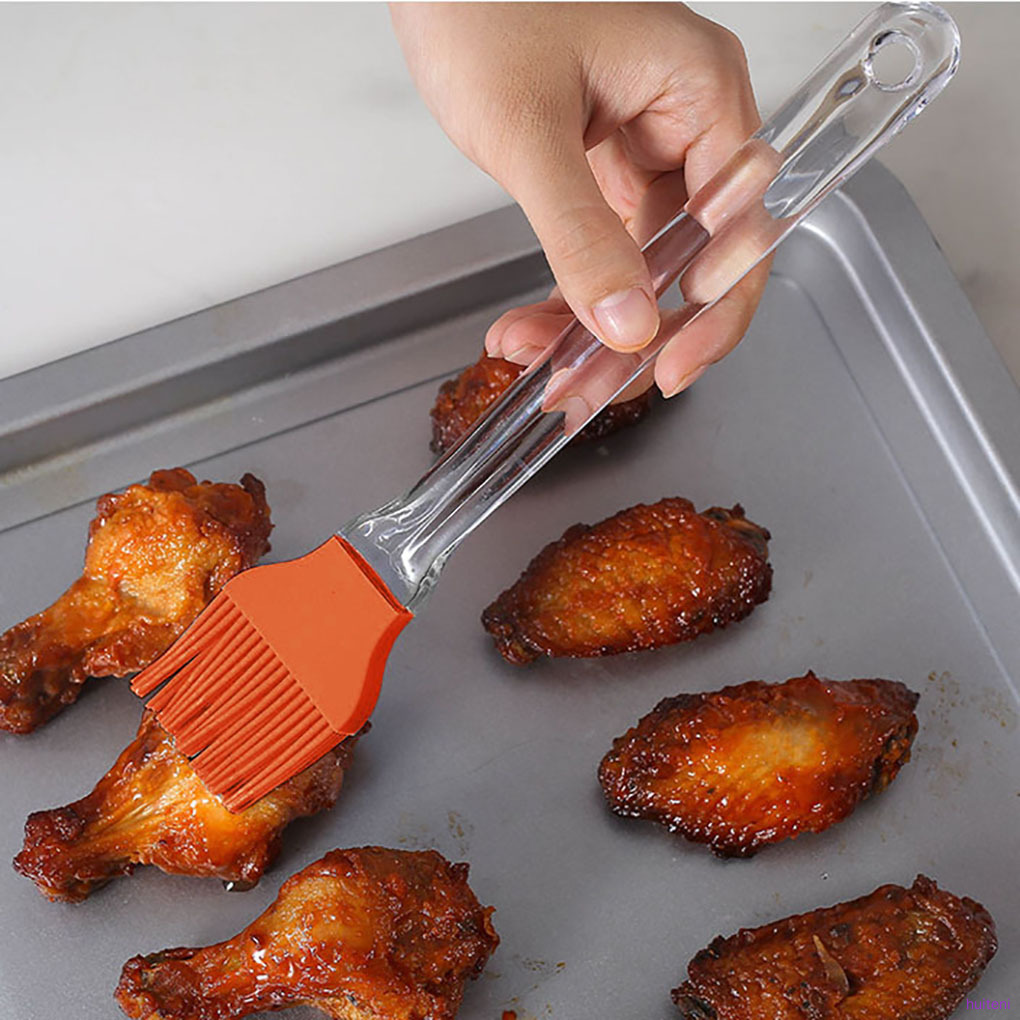Cọ phết dầu/ gia vị bằng silicon dùng để nướng thịt BBQ có tay cầm dụng cụ làm bánh nhà bếp màu cam
