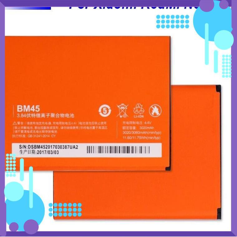 Đẹp rẻ  Pin Xiaomi Redmi Note 2 (BM45)_Dung Lượng 3060mAh (Cam Kết Pin Loại 1)