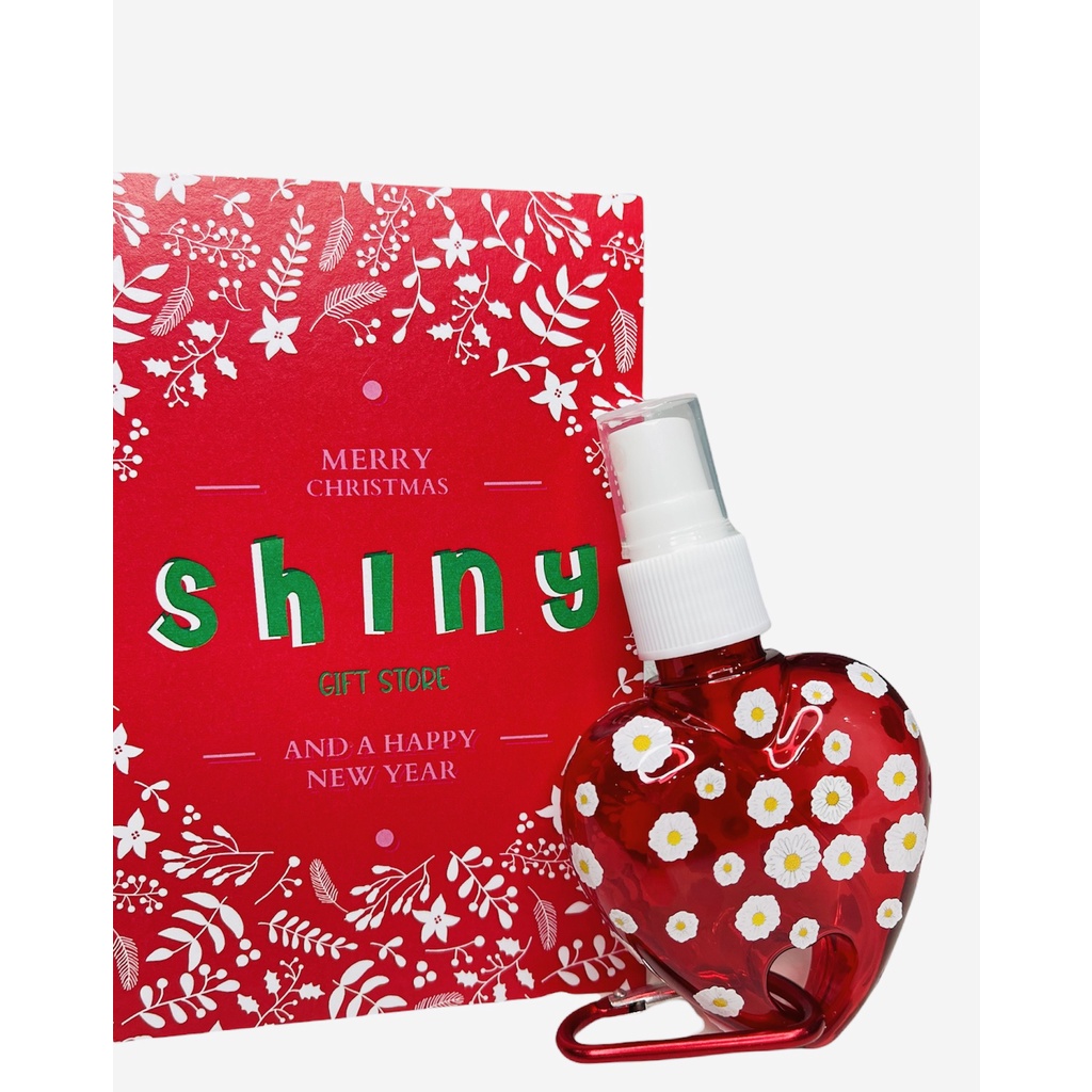 Bình xịt trái tim hình hoa cúc 50ml Kèm sticker và móc treo tiện dụng