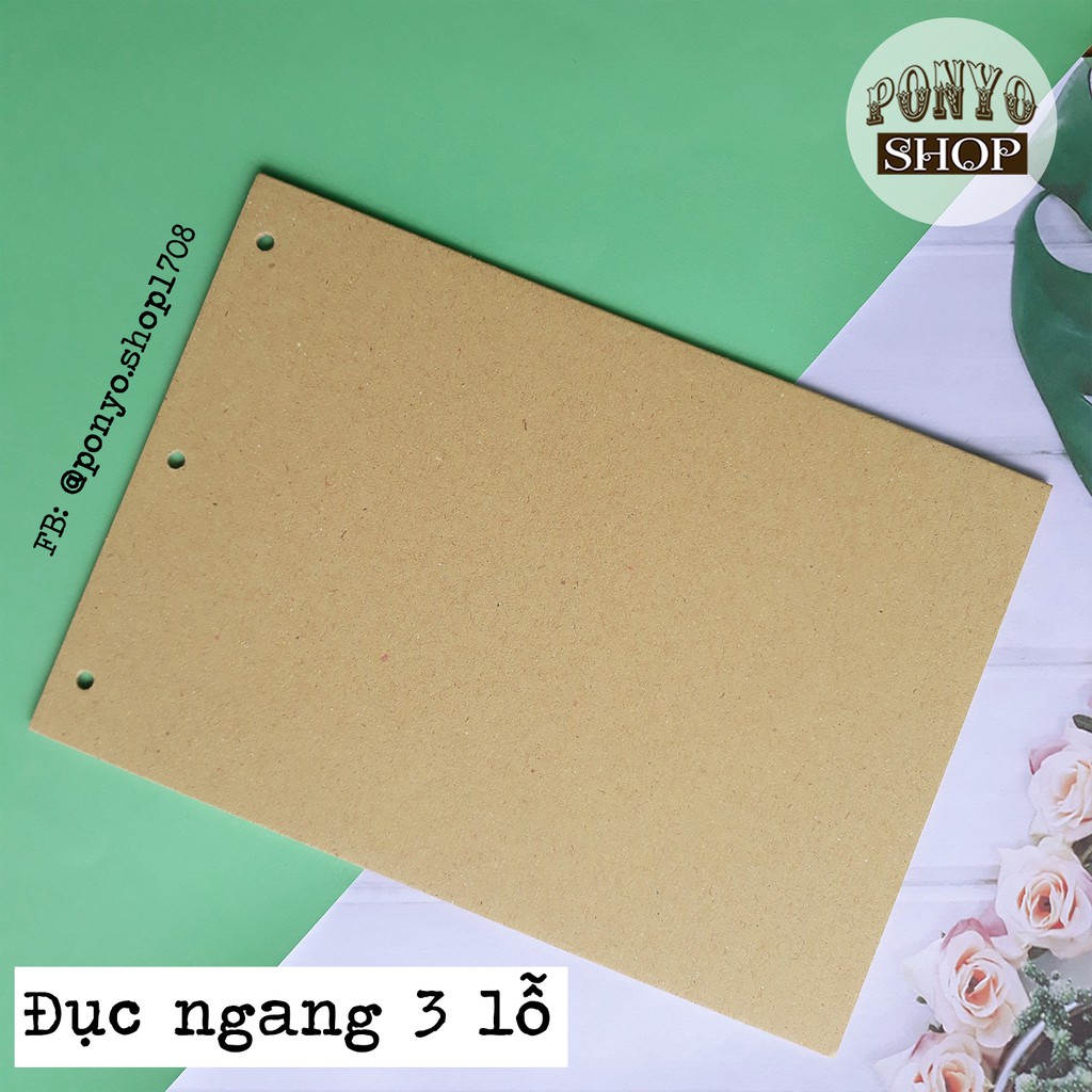 [CÓ SẴN] Khổ A4 - 10 tờ giấy bìa kraft nâu làm Scrapbook (Handmade), khổ A4