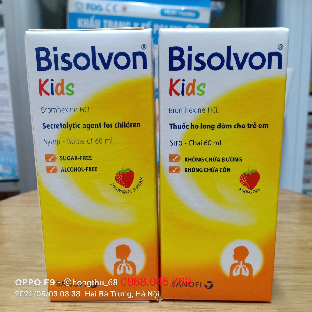 Siro BISOLVON KIDS hương dâu chai 60ml