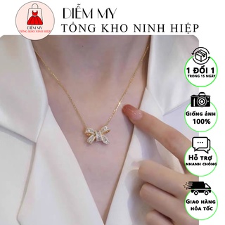 Vòng cổ hình nơ đính đá cao cấp - diễm my shop