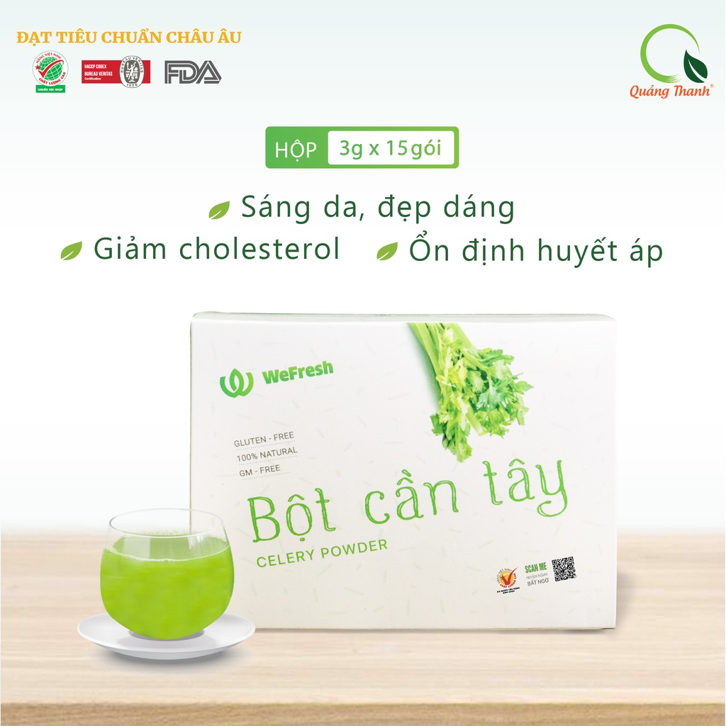 [CHÍNH HÃNG] Bột Cần Tây Wefresh 100% Nguyên Chất Sấy Lạnh - Sáng da, đẹp dáng, detox cơ thể - Hộp tiện lợi