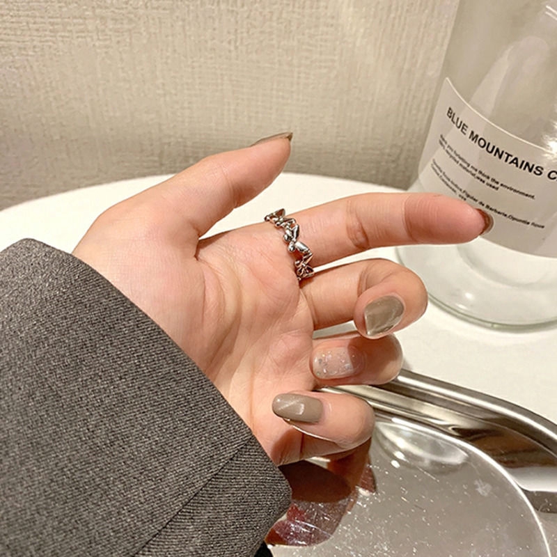 Nhẫn hở đính đá hình bướm phong cách Hàn Quốc thời trang đơn giản độc đáo