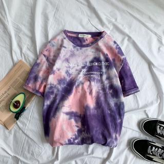 【COD】T-shirt with gradient tie-dye printing