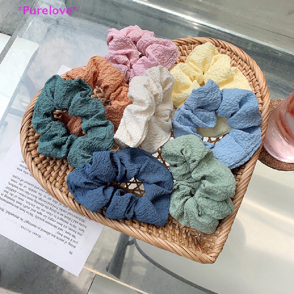 Dây Buộc Tóc Cao Su Co Giãn Màu Trơn Phong Cách Thể Thao Cho Nữ Mới