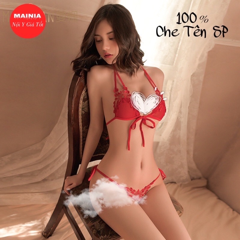 Set Bộ Đồ Lót Ren Hoa Buộc Cột Dây 3 Màu Siêu Sexy Gợi Cảm Quyến Rũ Mainia Shop