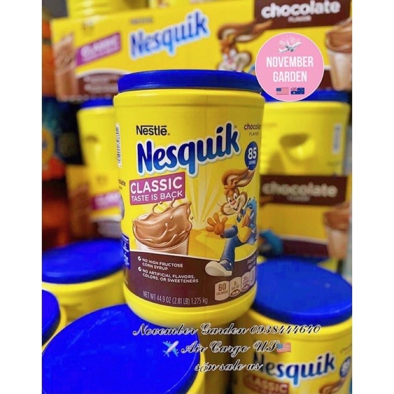 Mẫu mới Bột Cacao Socola Nestle Nesquik Chocolate 1.275kg Mỹ [Air Date 8/23]