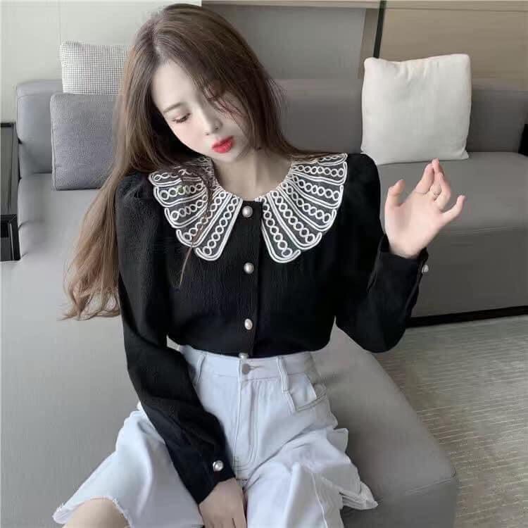 Áo sơ mi cổ sen bèo hàng đẹp | BigBuy360 - bigbuy360.vn