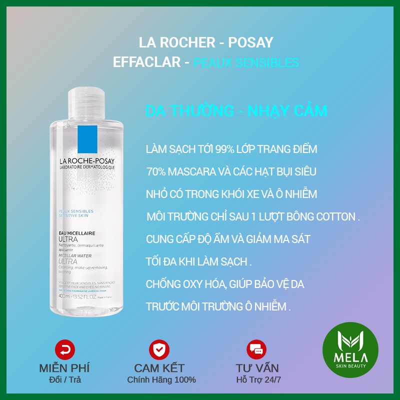 ✅[CHÍNH HÃNG] Nước Tẩy Trang La RochePosay Micellar Water Ultra 400ML