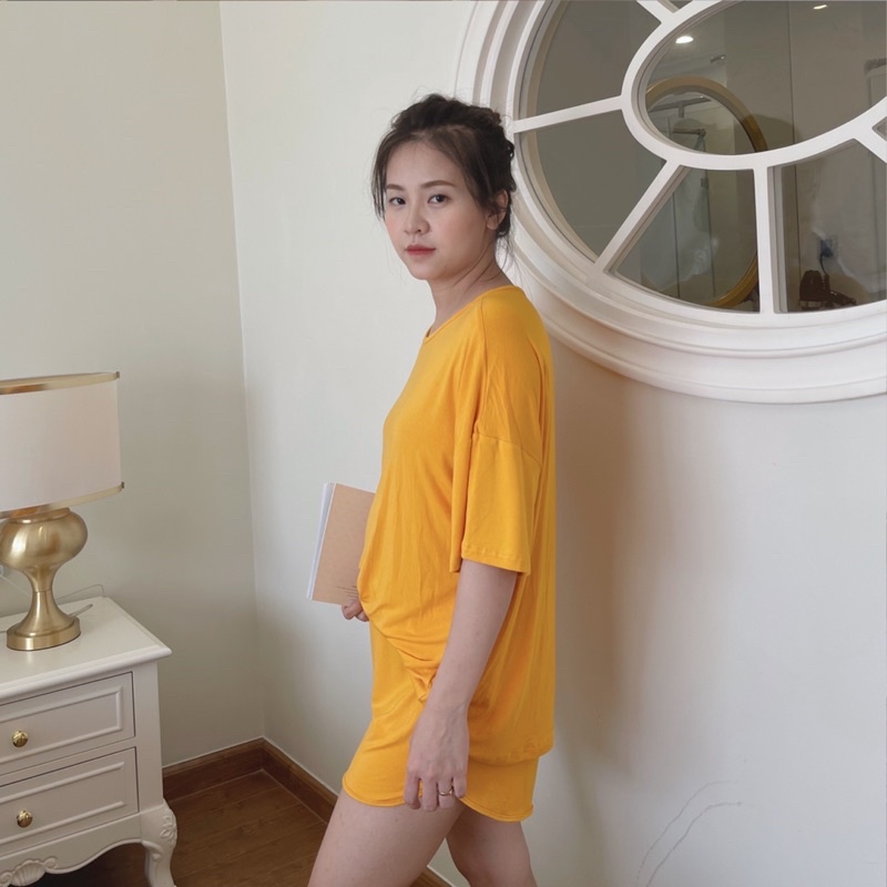 Bộ đồ cộc tay nữ Batala dáng rộng mặc nhà đi chơi chất cotton lụa cao cấp kiểu dáng Hàn quốc áo thụng quần đùi
