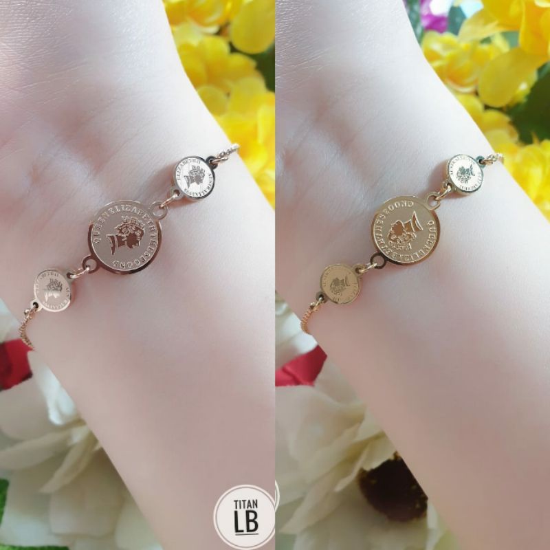 Vòng Tay Nữ 3 Đồng Xu Tròn Thời Trang Hàn Quốc