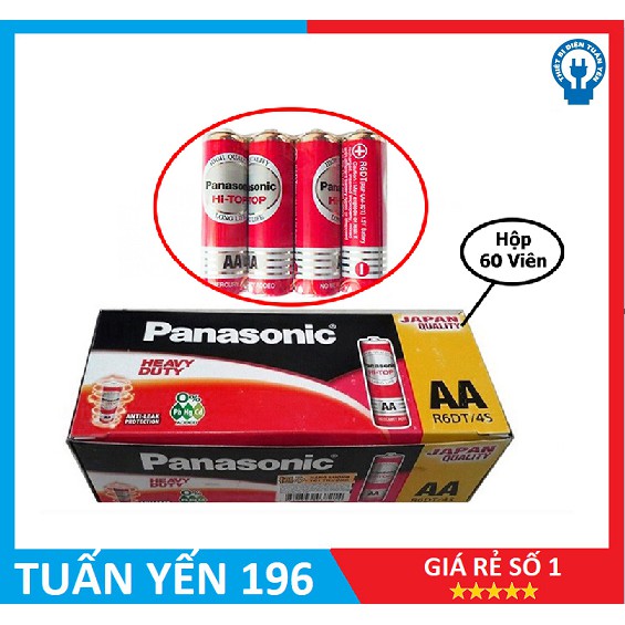 Pin AA Panasonic Đỏ - Hộp 60 VIên