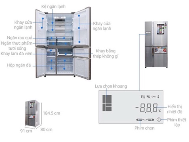 tủ lạnh shap inverter 665 lít SJ-F5X76VM-SL . Hàng trưng bày mới , bảo hành chính hãng 1 năm