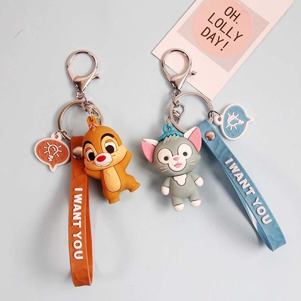 Fallforbeauty Móc Khóa Silicon Hình Chú Sóc Hoạt Hình Đáng Yêu