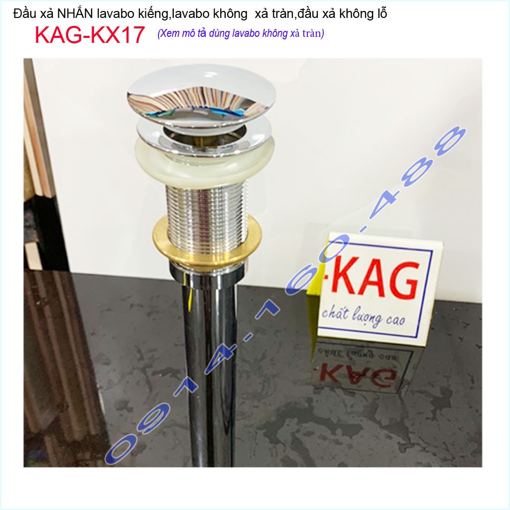 Ống xả ấn tay lavabo KAG-KX21 , đầu xả nhấn chậu rửa mặt inox dày thoát nước nhanh sử dụng tốt