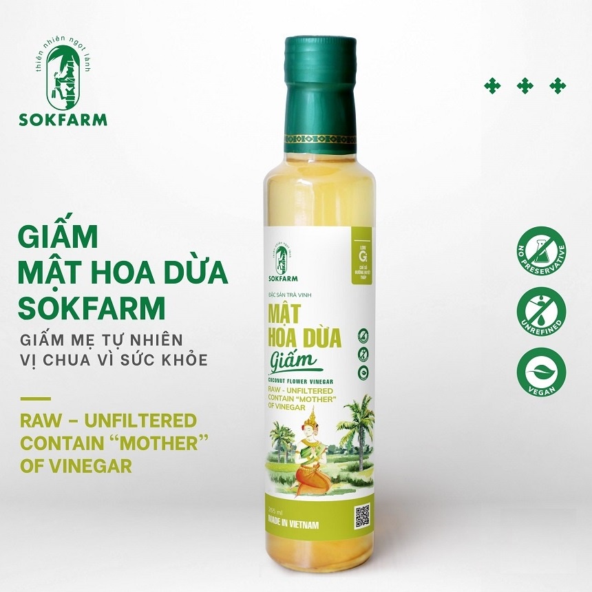 Giấm mật hoa dừa Sokfarm 265ml