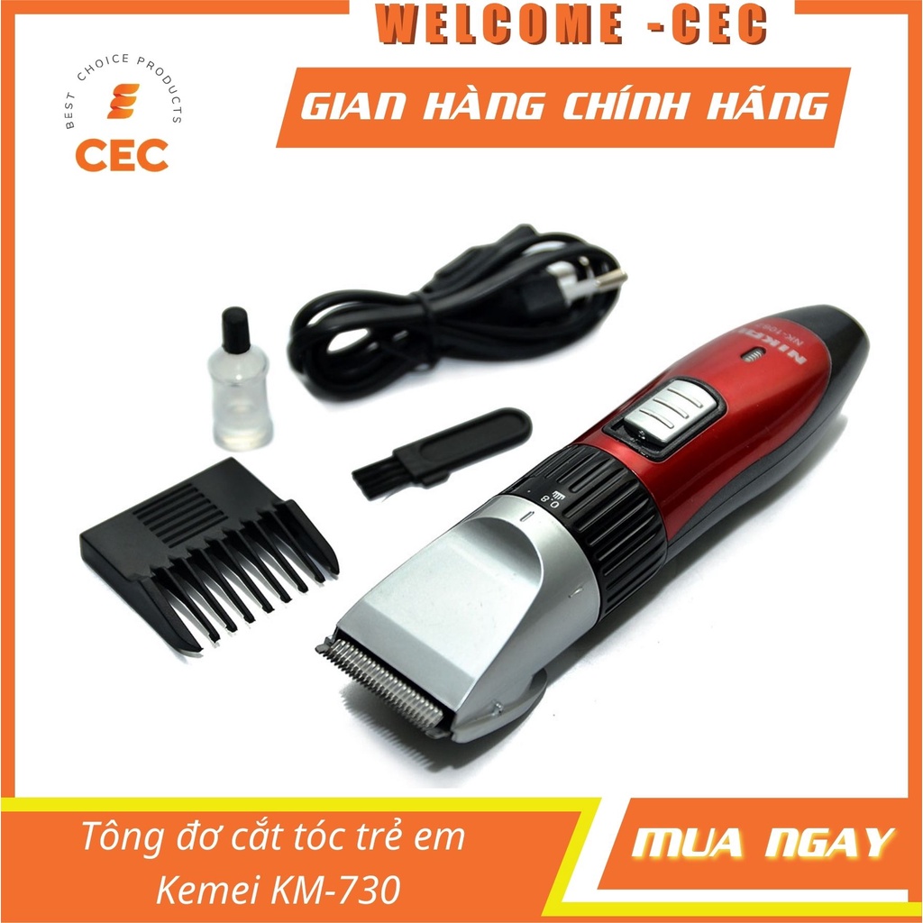 Tông đơ Kemei KM-730 cắt tóc trẻ em , Máy cầm tay sạc pin hớt tóc cho bé KM730 [CEC Store]