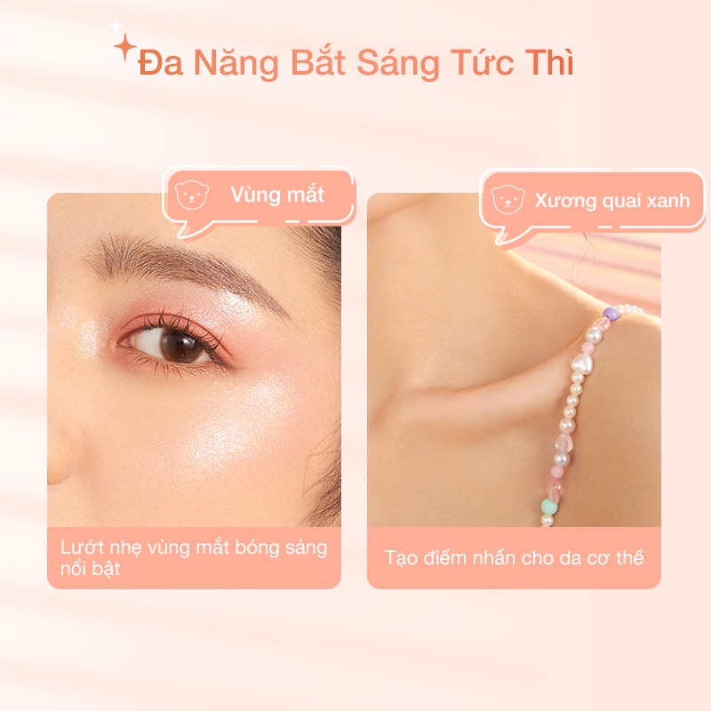 Phấn Bắt Sáng Highlight Pink Bear Afternoon Trang Điểm Tiện Dụng 4 Màu 4.6g | BigBuy360 - bigbuy360.vn