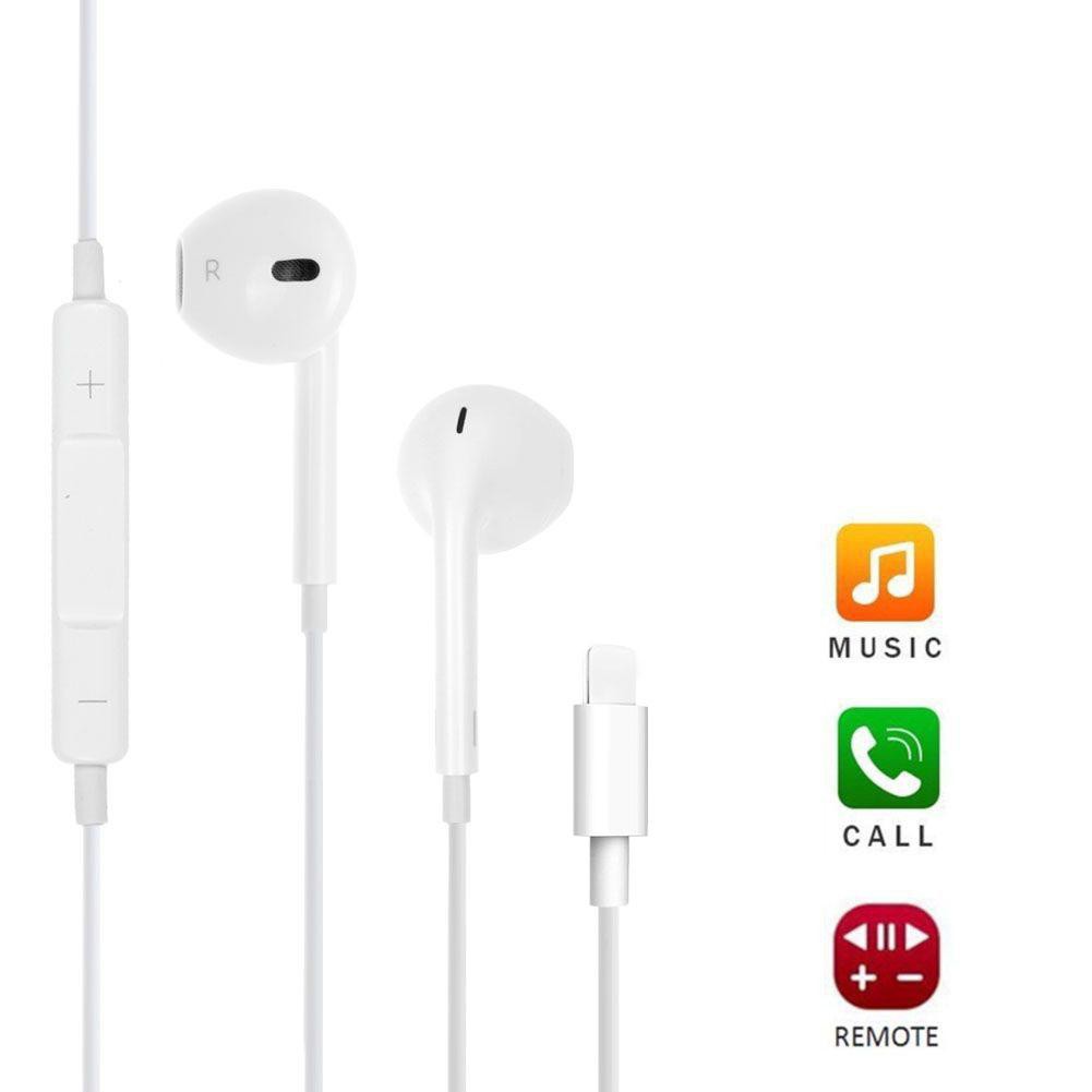 iPhone 8 7 Plus For iOS Apple Earphone Headset Wired Headphone with Mic